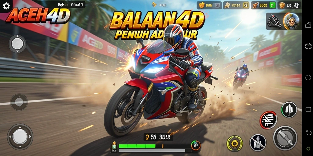 Gameplay seru ACEH4D dengan balapan motor yang mendebarkan.