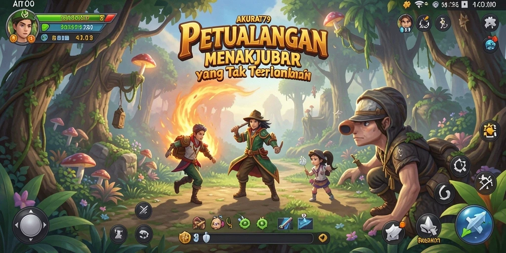 Screenshot utama menampilkan aksi menegangkan dalam game petualangan.