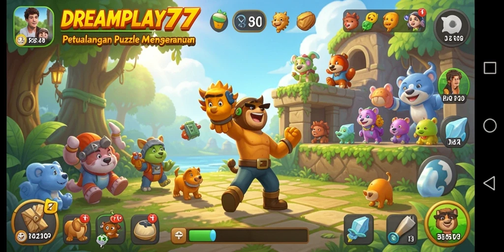 Tampilan gameplay Puzzle yang menantang dan menarik dalam DREAMPLAY77.