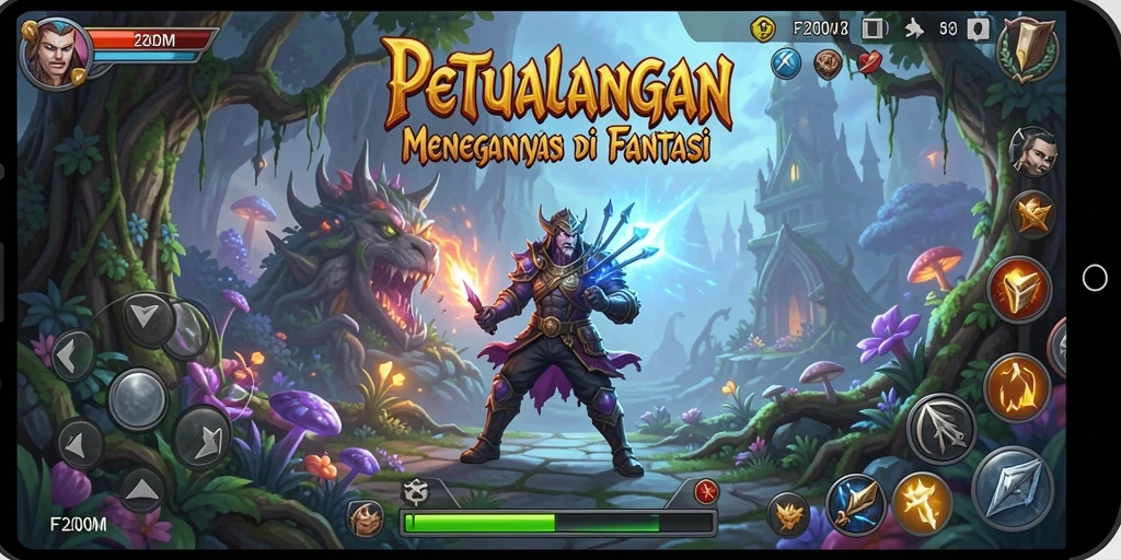 Tampilan gameplay yang mendebarkan dalam dunia petualangan F200M.