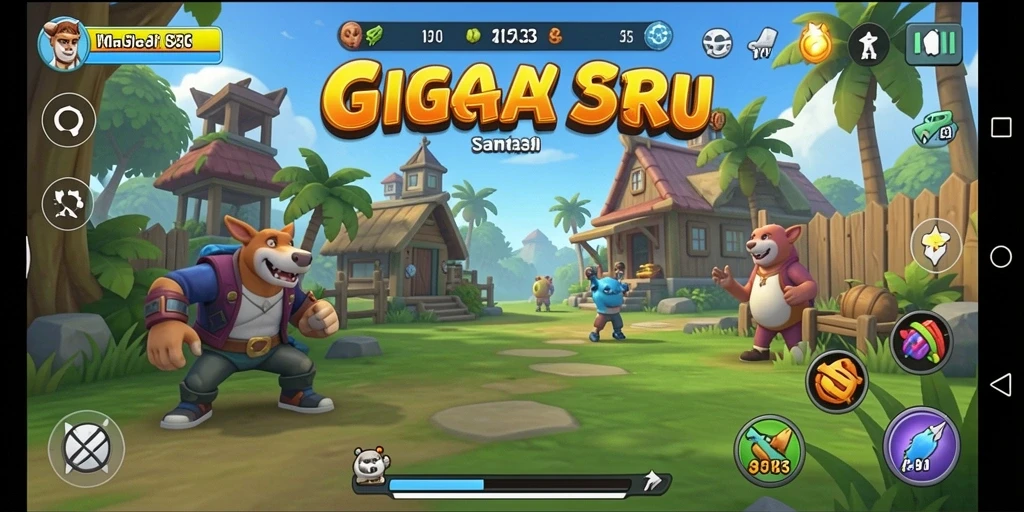Screenshot utama GIGA33 menunjukkan gameplay yang menarik dan seru.