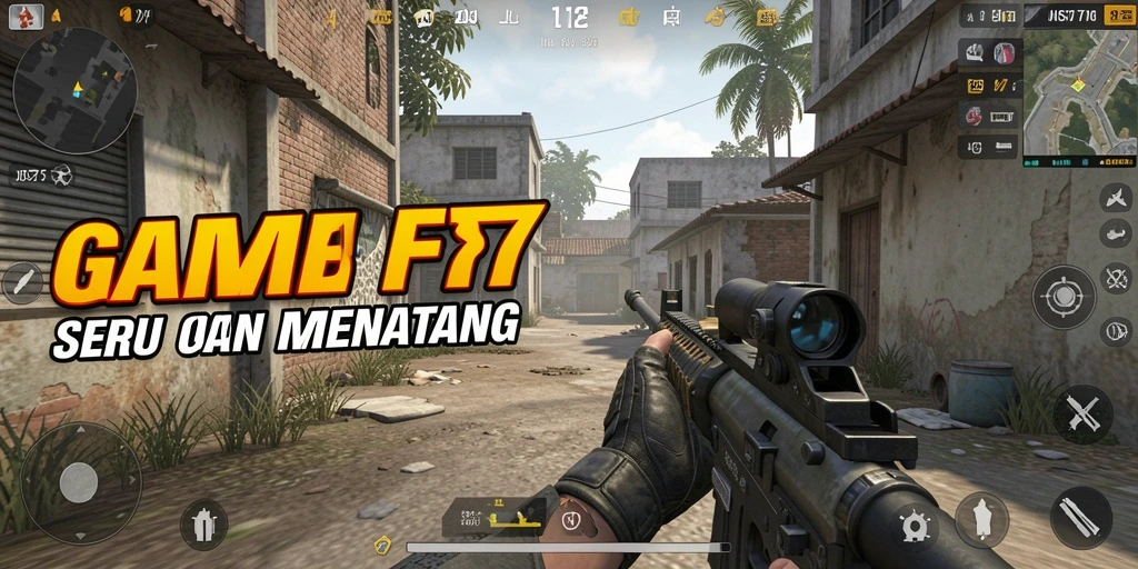 Screenshot gameplay JOS77 menampilkan aksi pertempuran FPS yang mendebarkan.