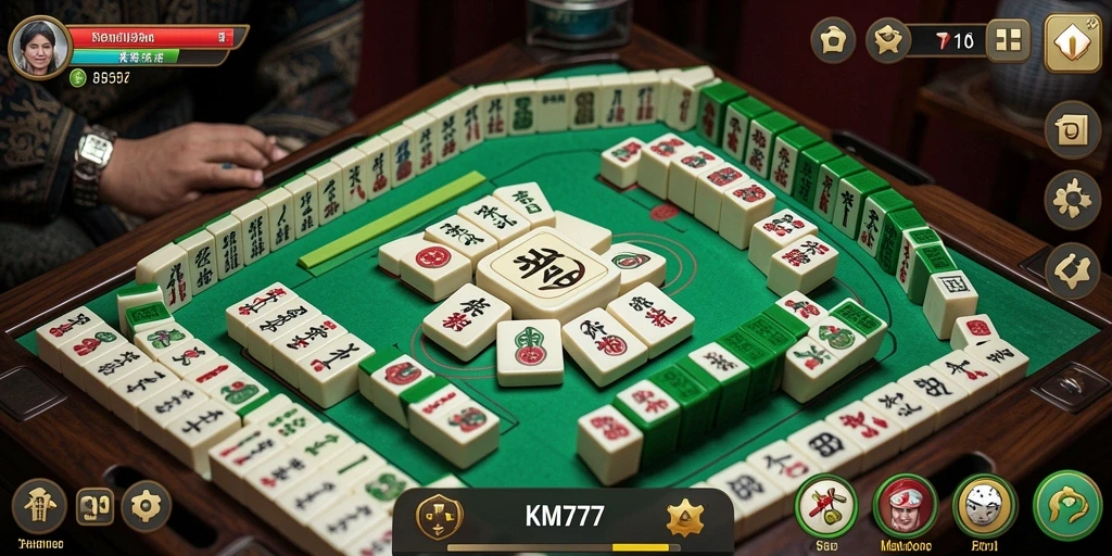 Tampilan gameplay KM777 yang seru dan strategis dalam permainan Mahjong.