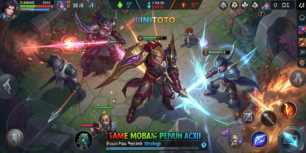 Tampilan dinamis dari gameplay strategis LINITOTO.