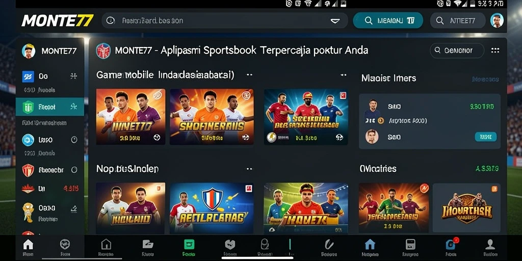 Tampilan gameplay menarik dari aplikasi Sportsbook MONTE77.