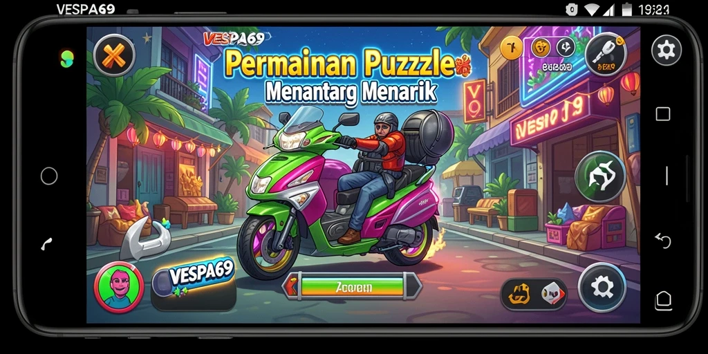 Tangkapan layar VESPA69 yang menunjukkan gameplay puzzle yang seru dan menantang.