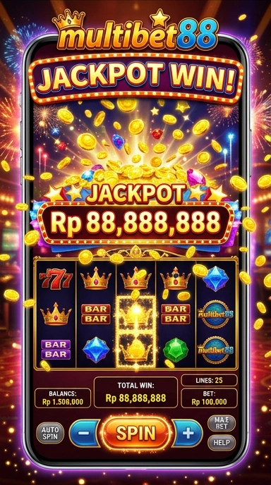 Antarmuka utama aplikasi multibet88 yang menarik.